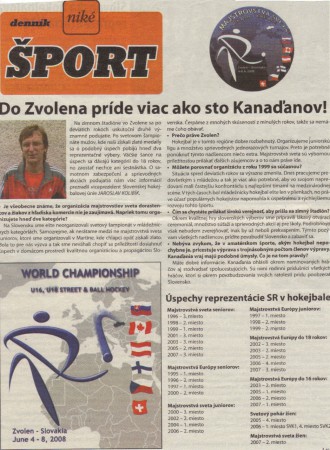 MS U16 a U18 Zvolen 2008. Som rád, že som ich zorganizoval s mojim realizačným tímom.